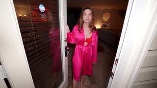 The wife of my neighbor was left alone on Valentine's Day, so I visited her