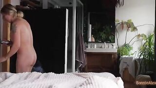The couple caught Alex masturbating and helped her to finish