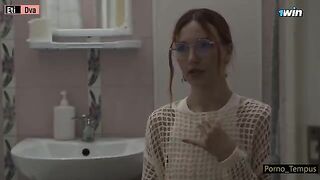 Russian schoolgirl fucked by her stepdad and his friend after classes