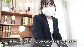 The gardener fucked the cute Asian teacher Mya Mya in the classroom