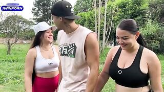 Two girlfriends fuck with a stranger in the park for money, an adventurous encounter
