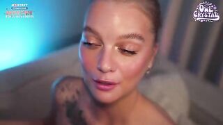 Babe Owl Crystal substituted the game pad with her pussy in a steamy scene