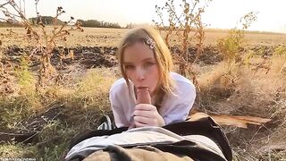 Beautiful Russian babe got banged outdoors in the park