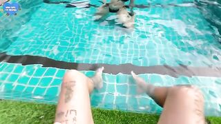 Best friend cheated on her BF, I fucked her in the pool