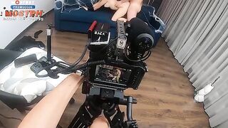 Behind the Scenes: A beautiful blonde with fake boobs gets fucked hard from every angle