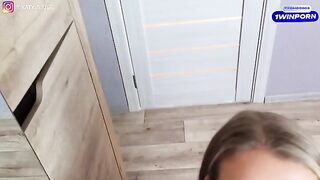 A beautiful woman in sexy lingerie fucks passionately, showcasing her skills
