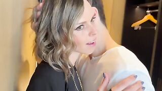 Babe went to bar, met two guys and came back with two cocks