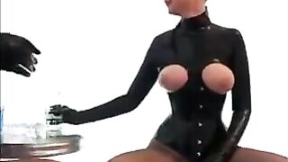 Lesbians wearing latex clothes are fucking without any obstacles