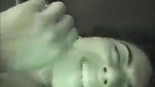 A brunette with big ass fucks at home at night