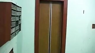 Appetizing girl blew her brother on the balcony