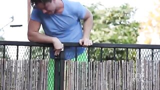 The neighboring guy is lucky to fuck a busty brunette