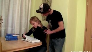 A girl gave herself to her stepbrother in a passionate act