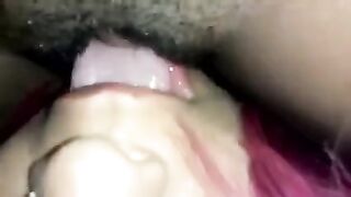 The hairy Latin pussy was licked in front of the camera by a passionate individual