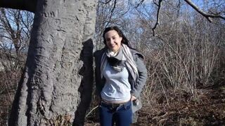 Fucked in the forest by a stranger who helped me with a dildo