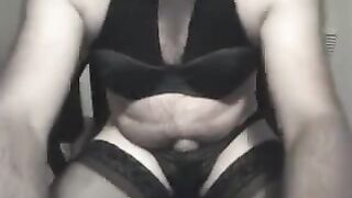 While jerking off, the second hand goes to her ass hole