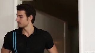 A man with a strong cock fucks the beautiful mulatto in a condom