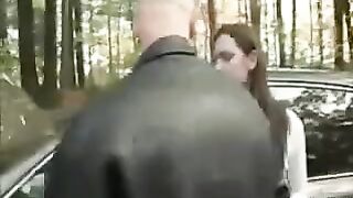 Babe was fucked on the hood of a car