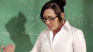 The girl student is having problems with math at college