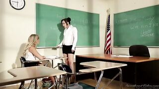 The girl student is having problems with math at college