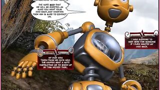 Robot sex in the style of a comic book is always exciting