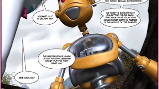 Robot sex in the style of a comic book is always exciting