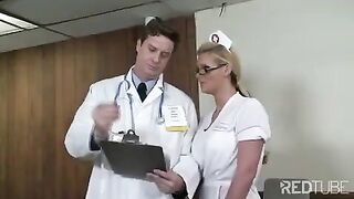 The doctor fucks a cute little nurse in her uniform