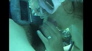 Sex in the swimming pool with a girl with a hairy pussy