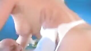 Hard anal sex with a beautiful woman in white stockings