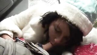 Two drunken Santa Clauses fucked the hot Snow Maiden in a wild party