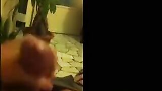 Removal of clothing on the mobile phone while fingering her pussy