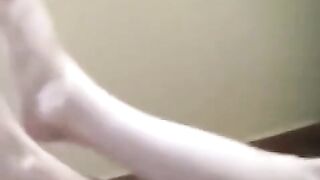 A naked drunk girl has a burning desire to smoke