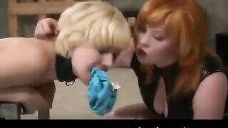 Lesbian porn with BDSM flavor, featuring pain and tender bondage