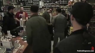 Rough sex with a girl in the store, she gets fucked hard