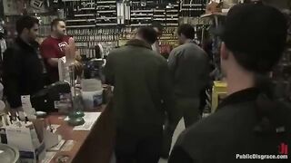 Rough sex with a girl in the store, she gets fucked hard