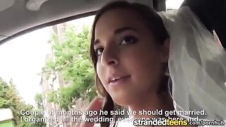 The bride spread her legs for a taxi driver who took her to the wedding