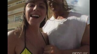 A girl was fucked after a walk with her bicycle, it was great sex