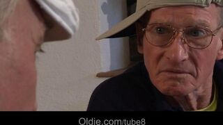 Two old people fucked by young girlfriends in a steamy 2020 scene
