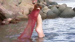 A hot girl has small boobs and she is not ashamed to show them