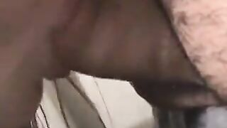 A small cock got smashed by a huge one, flooded with cum