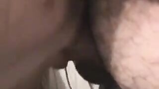 A small cock got smashed by a huge one, flooded with cum
