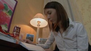 Hot Russian Alena teaches English by shaking her ass