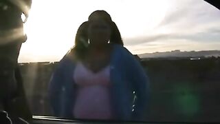 A fat woman with big tits has an infinite hole to fill