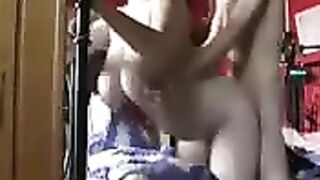 A fat ass wife with big tits loves anal sex