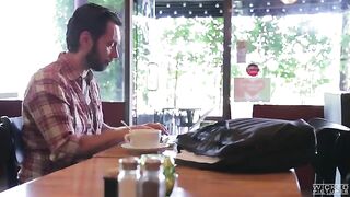 The guy picked up an Asian girl in the cafe and fucked