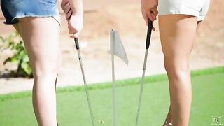 A beautiful woman is confused with a lesbian in golf, eporn