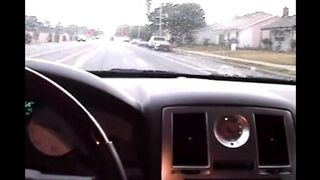 The little girl is fucking in the car with a guy