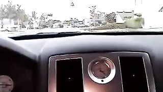 The little girl is fucking in the car with a guy