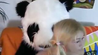 A young girl has sex with her favorite bear in a passionate act