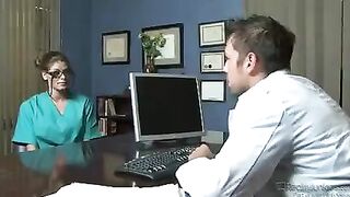 Nurses fuck patients with big fake tits in the hospital