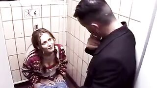 A pair engaged in a steamy encounter in the toilet of the night club